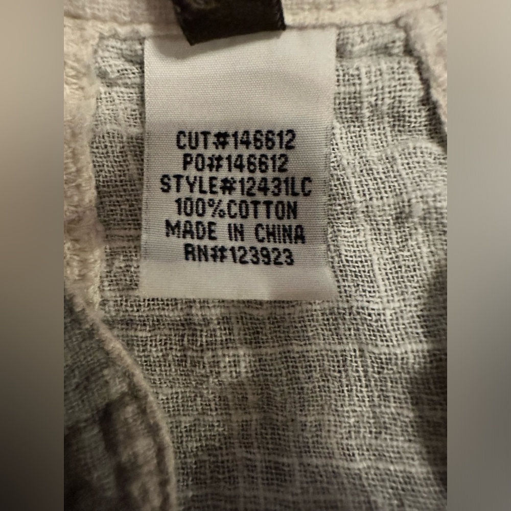 XCVI Button Front Tunic Shirt Cotton Roll Tab Sleeve Gray size M - Picture 6 of 7